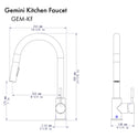 ZLINE Gemini Kitchen Faucet in Brushed Nickel (GEM-KF-BN)