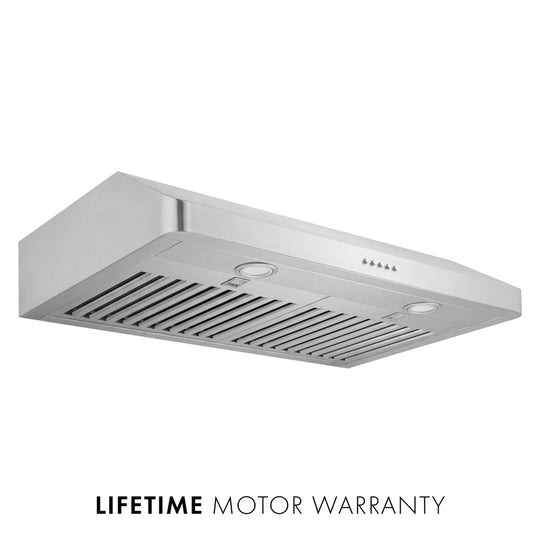 ZLINE 30 in. 300 CFM Ducted Under-Cabinet Range Hood in Stainless Steel, Hardwired Power (617-30)
