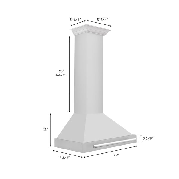 ZLINE 30 in. Convertible Stainless Steel Range Hood with Stainless Steel Handle (KB4STX-30)