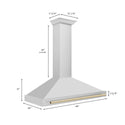 ZLINE 48 in. Autograph Edition Convertible Stainless Steel Range Hood with Stainless Steel Shell and Polished Gold Accents (KB4STZ-48-G)