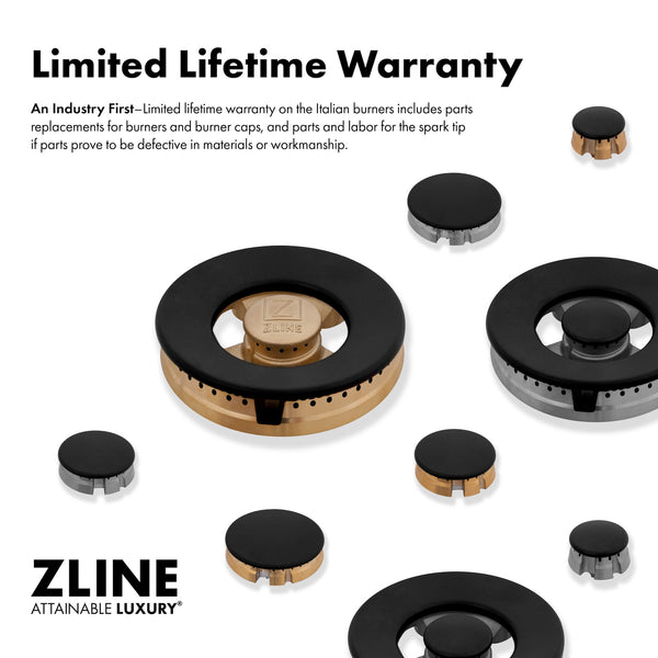 ZLINE Autograph Edition 36 in. 5.2 cu. ft. Classic Dual Fuel Range with 6 Burner Gas Cooktop and Electric Convection Oven in DuraSnow® Stainless Steel with White Matte Door and Polished Gold Accents (CDRSZ-WM-36-G)