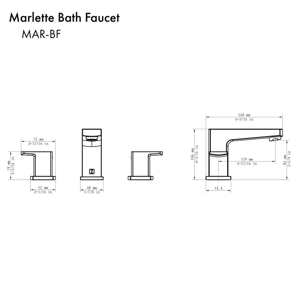 ZLINE Autograph Edition Marlette Bath Faucet in Matte Black (MAR-BF-MB)