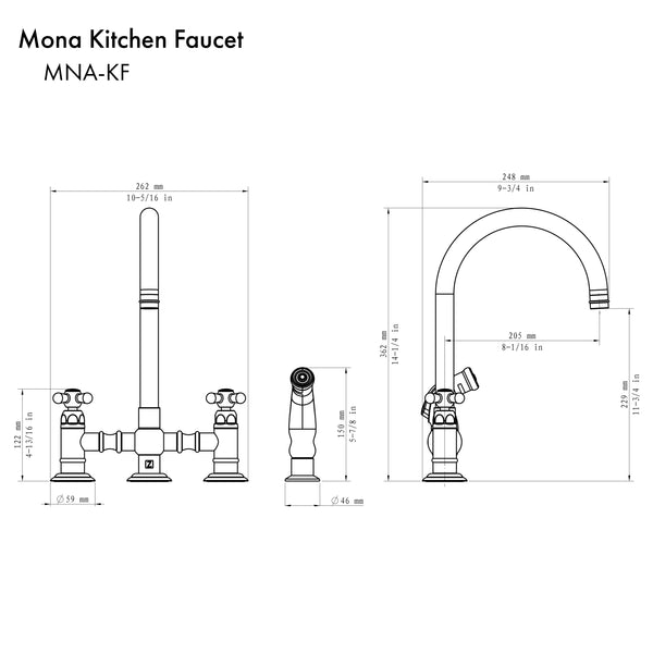 ZLINE Mona Kitchen Faucet in Chrome (MNA-KF-CH)