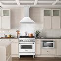 ZLINE 30 in. Convertible Stainless Steel Range Hood with White Matte Shell and Stainless Steel Handle (KB4STX-WM-30)