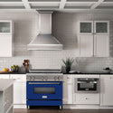 ZLINE 36 in. 4.6 cu. ft. Legacy Induction Range with 5 Element Cooktop and Electric Oven in Stainless Steel and Blue Gloss Door, Open Box-Great Condition