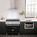 ZLINE 36 in. 4.6 cu. ft. Legacy Induction Range with 5 Element Cooktop and Electric Oven in Satin Stainless Steel and Black Matte Door, Open Box-Great Condition