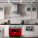 ZLINE 36 in. 4.6 cu. ft. Legacy Induction Range with 5 Element Cooktop and Electric Oven in Stainless Steel and Red Gloss Door, Open Box-Good Condition