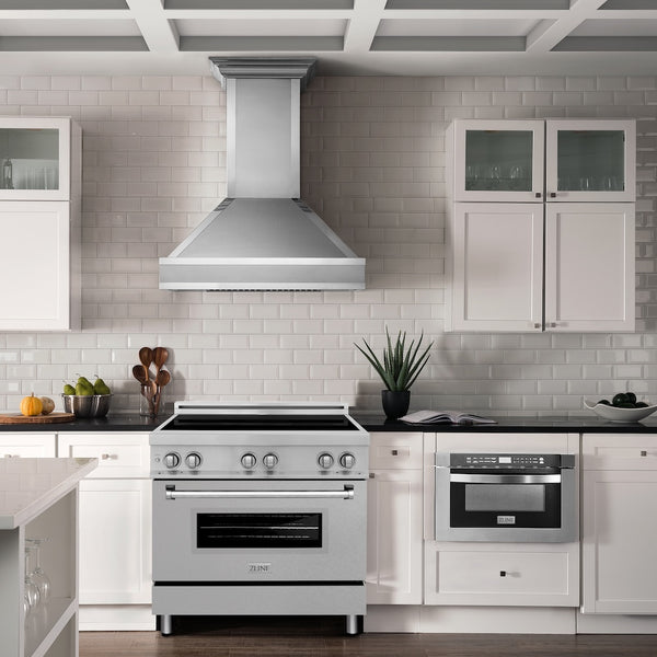 ZLINE 36 in. 4.6 cu. ft. Legacy Induction Range with 5 Element Cooktop and Electric Oven in Stainless Steel with Satin Stainless Steel, Open Box-Great Condition