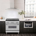 ZLINE 36 in. 4.6 cu. ft. Legacy Induction Range with 5 Element Cooktop and Electric Oven in Stainless Steel with Satin Stainless Steel, Open Box-Great Condition