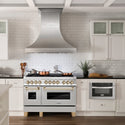 ZLINE Autograph Edition 48 in. 6.0 cu. ft. Legacy Dual Fuel Range with 7 Burner Gas Cooktop and 2 Electric Ovens in Satin Stainless Steel and Matte Black Accents (RASZ-SN-48-MB)
