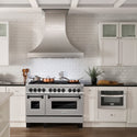 ZLINE Autograph Edition 48 in. 6.0 cu. ft. Legacy Dual Fuel Range with 7 Burner Gas Cooktop and 2 Electric Ovens in Satin Stainless Steel and Matte Black Accents (RASZ-SN-48-MB)
