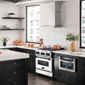 ZLINE Autograph Edition 30 in. 4.0 cu. ft. Legacy Dual Fuel Range with 4 Burner Gas Cooktop and Electric Convection Oven in Stainless Steel with White Matte Door and Matte Black Accents, Open Box-Great Condition