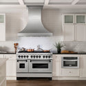ZLINE Autograph Edition 48 in. 6.0 cu. ft. Legacy Dual Fuel Range with 7 Burner Gas Cooktop and 2 Electric Ovens in Stainless Steel and Matte Black Accents, Open Box-Good Condition