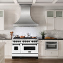 ZLINE Autograph Edition 48 in. 6.0 cu. ft. Legacy Dual Fuel Range with 7 Burner Gas Cooktop and 2 Electric Ovens in Stainless Steel with White Matte Doors and Matte Black Accents, Open Box-Great Condition