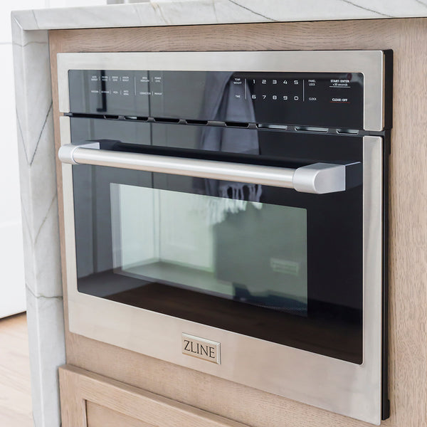 ZLINE 24 in. 1.6 cu ft. Built-in Convection Microwave Oven in Stainless Steel with Speed and Sensor Cooking, Open Box-Great Condition
