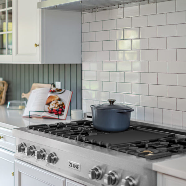 ZLINE 48 in. Legacy Gas Rangetop with 6 Brass Burners and Porcelain Cooktop in Satin Stainless Steel (RTS-BR-48)