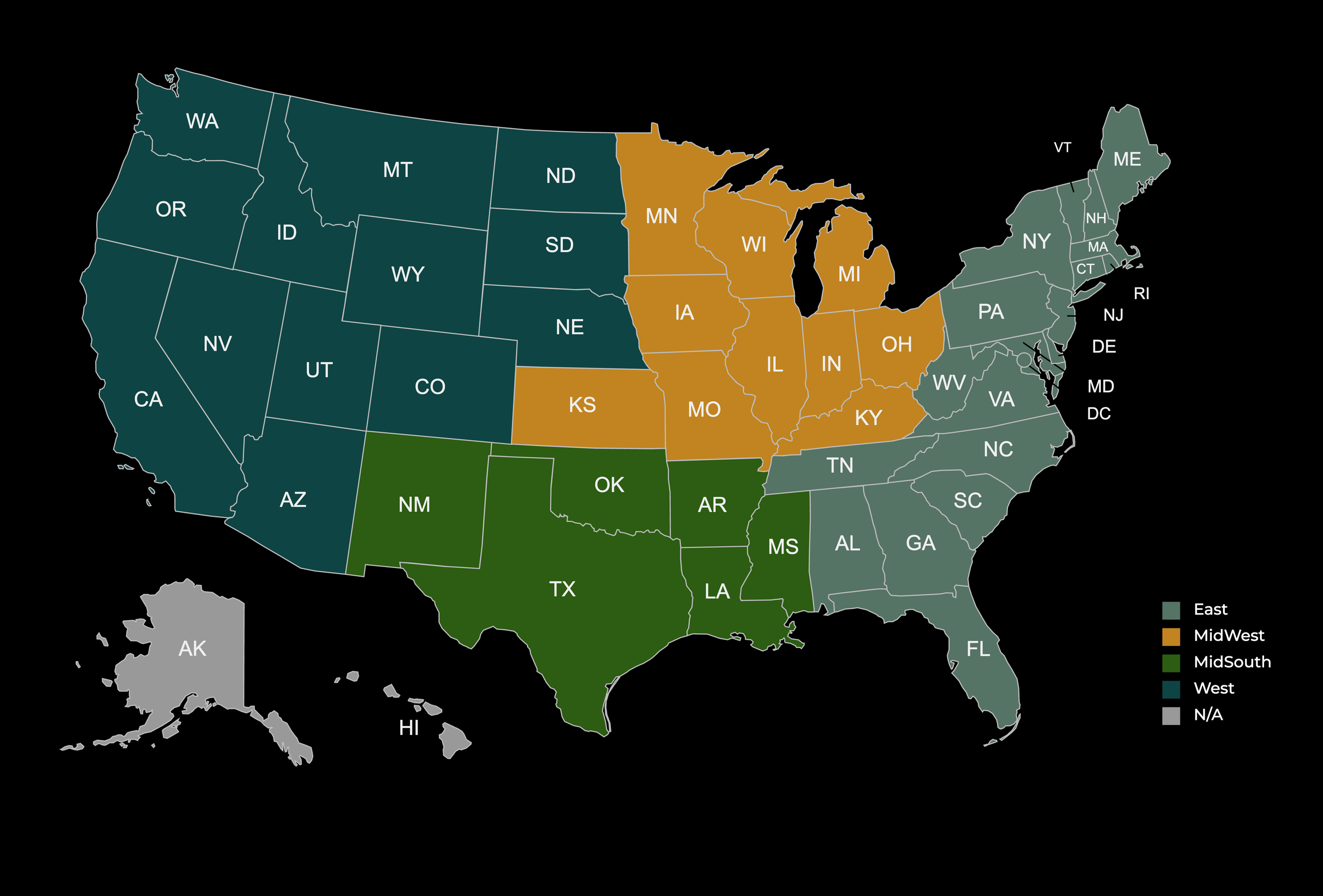 ZLINE Vendor Territory Map | ZLINE Dealers