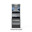 ZLINE Hood Stack Vignette with a stainless steel wall mount range hood, range hood insert, and stainless steel under-cabinet (VND-HD-STK)