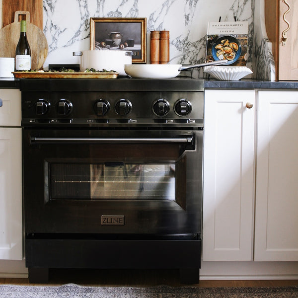 ZLINE 30 in. 4.0 cu. ft. Legacy Induction Range with 4 Element Cooktop and Electric Oven in Black Stainless Steel, Open Box-Great Condition