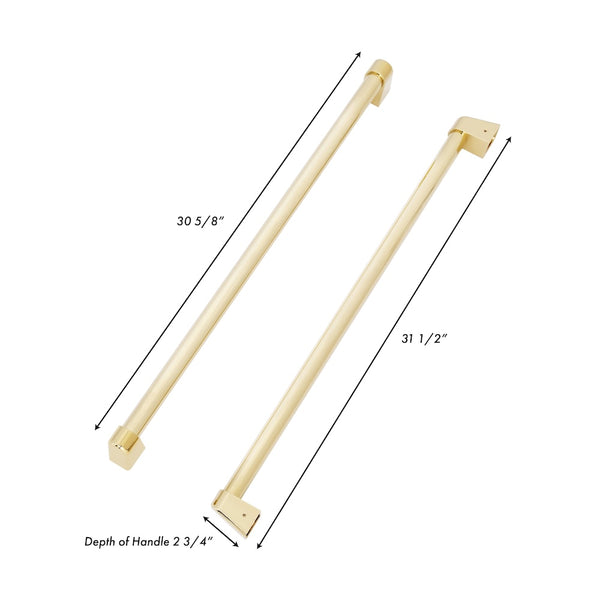 ZLINE Autograph Edition Polished Gold Traditional Handles (Set of 4) for Counter-Depth and Standard-Depth Refrigerators (RFMHZ-36-G)