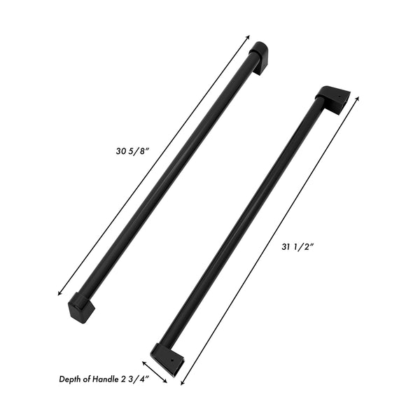 ZLINE Autograph Edition Matte Black Traditional Handles (Set of 3) for Standard-Depth Refrigerators (RSMHZ-36-MB)