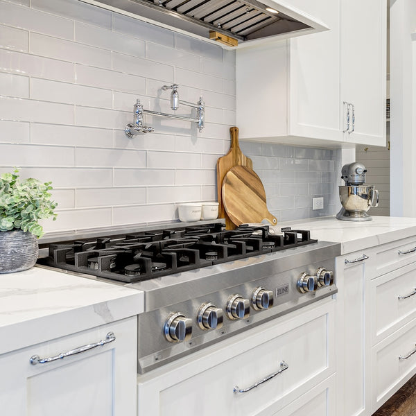 ZLINE 36 in. Legacy Gas Rangetop with 6 Burners and Porcelain Cooktop in Satin Stainless Steel, Open Box-Great Condition