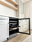 ZLINE 24 in. Monument Dual Zone 44 Bottle Wine Cooler with Wood Shelves in Stainless Steel, Open Box-Great Condition
