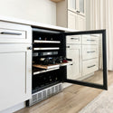 ZLINE 24 in. Monument Dual Zone 44 Bottle Wine Cooler with Wood Shelves in Stainless Steel, Open Box-Great Condition