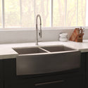 ZLINE 36 in. Niseko Farmhouse Apron Mount Double Bowl Kitchen Sink with Bottom Grid (SA50D)