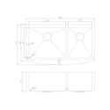 ZLINE 36 in. Courchevel Farmhouse Apron Mount Double Bowl Stainless Steel Kitchen Sink with Bottom Grid (SA60D-36)