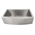 ZLINE 33 in. Vail Farmhouse Apron Mount Single Bowl Stainless Steel Kitchen Sink with Bottom Grid (SAS-33)