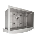 ZLINE 33 in. Vail Farmhouse Apron Mount Single Bowl Stainless Steel Kitchen Sink with Bottom Grid (SAS-33)
