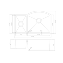 ZLINE 33 in. Aspen Undermount Double Bowl Stainless Steel Kitchen Sink with Bottom Grid (SC30D-33)