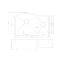 ZLINE 33 In. Under Mount Sink in Stainless Steel (Double Bowl) (SC70D-33)