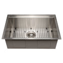 ZLINE 27 in. Garmisch Undermount Single Bowl Stainless Steel Kitchen Sink with Bottom Grid and Accessories (SLS-27)