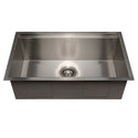 ZLINE Garmisch 30 in. Undermount Single Bowl Stainless Steel Kitchen Sink with Bottom Grid and Accessories (SLS-30) front, no grate.