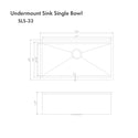 ZLINE 33 in. Garmisch Undermount Single Bowl Stainless Steel Kitchen Sink with Bottom Grid and Accessories (SLS-33)