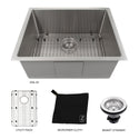 ZLINE 23 in. Meribel Undermount Single Bowl Stainless Steel Kitchen Sink with Bottom Grid (SRS-23)