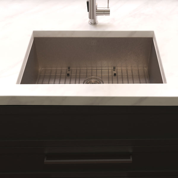 ZLINE 27 in. Meribel Undermount Single Bowl Kitchen Sink with Bottom Grid (SRS-27)