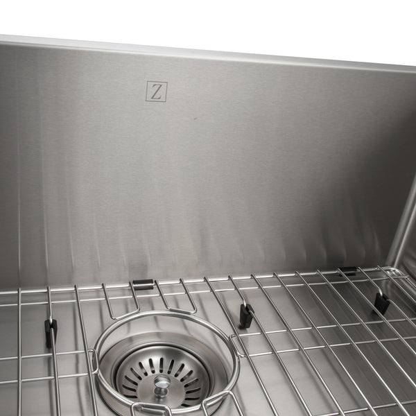 ZLINE 30 in. Meribel Undermount Single Bowl Stainless Steel Kitchen Sink with Bottom Grid (SRS-30)