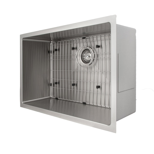 ZLINE 30 in. Meribel Undermount Single Bowl Stainless Steel Kitchen Sink with Bottom Grid (SRS-30)