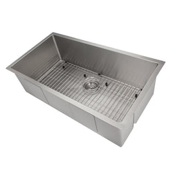 ZLINE 36 in. Meribel Undermount Single Bowl Stainless Steel Kitchen Sink with Bottom Grid (SRS-36)