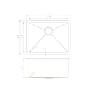 ZLINE 23 in. Meribel Undermount Single Bowl Stainless Steel Kitchen Sink with Bottom Grid (SRS-23)