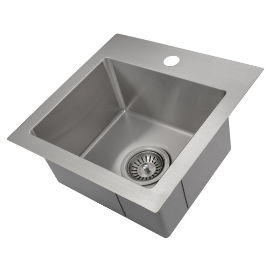ZLINE 15 in. Donner Topmount Single Bowl Bar Kitchen Sink in Stainless Steel (STS-15)