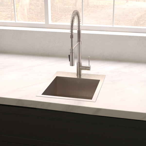 ZLINE 15 in. Donner Topmount Single Bowl Bar Kitchen Sink in Stainless Steel (STS-15)