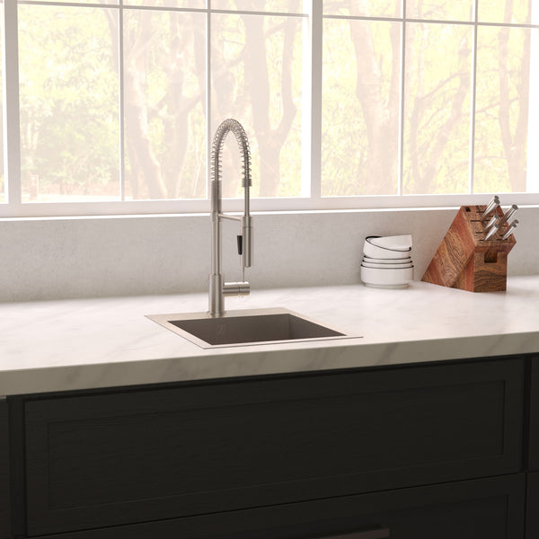 ZLINE 15 in. Donner Topmount Single Bowl Bar Kitchen Sink in Stainless Steel (STS-15)