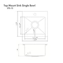 ZLINE 15 in. Donner Topmount Single Bowl Bar Kitchen Sink in Stainless Steel (STS-15)