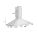 ZLINE 42" Convertible Wall Mount Range Hood in Stainless Steel with Set of 2 Charcoal Filters, LED lighting and Dishwasher-Safe Baffle Filters (KB-CF-42)