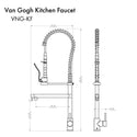 ZLINE Van Gogh Kitchen Faucet in Matte Black (VNG-KF-MB)