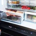 ZLINE 36 in. 21.6 cu. ft. Counter-Depth French Door Refrigerator with Water and Ice Dispenser in Fingerprint-Resistant Black Stainless Steel, Open Box-Great Condition